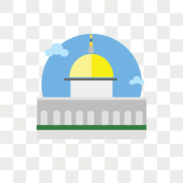 Cúpula del icono del vector de roca aislado sobre fondo transparente , — Vector de stock