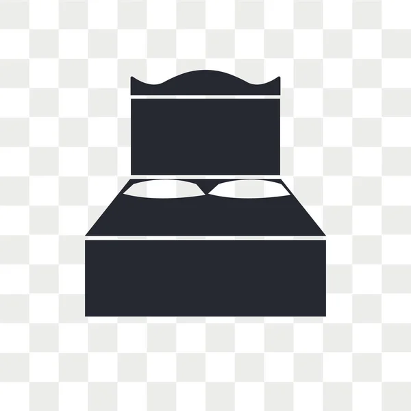 Icona vettoriale del letto isolata su sfondo trasparente, logo del letto des — Vettoriale Stock