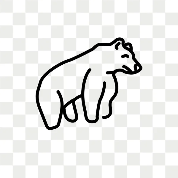 Oso icono vectorial aislado sobre fondo transparente, diseño del logotipo del oso — Vector de stock