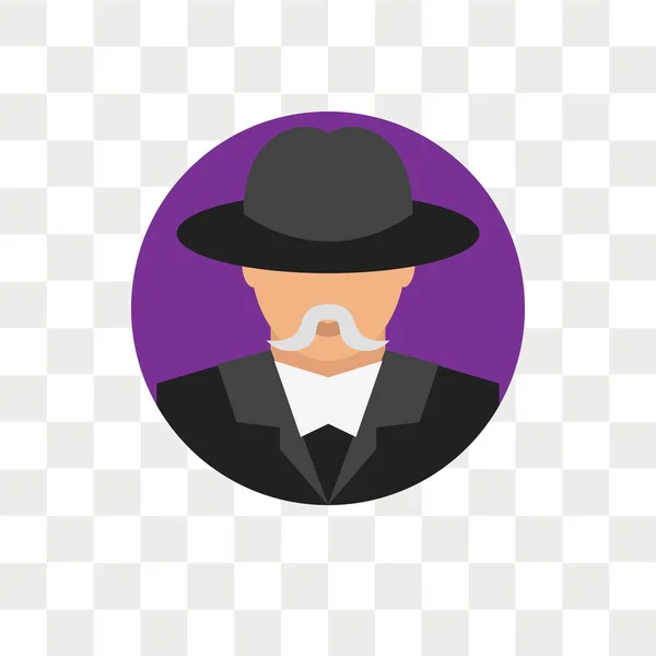 Gentleman vector pictogram geïsoleerd op transparante achtergrond, zacht — Stockvector