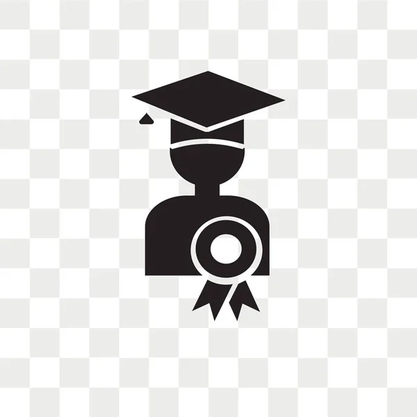 Icono vectorial de graduación aislado sobre fondo transparente, Gradu — Vector de stock
