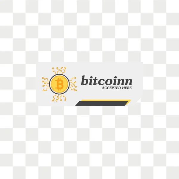 Bitcoin aceptado icono vectorial aislado sobre fondo transparente , — Vector de stock