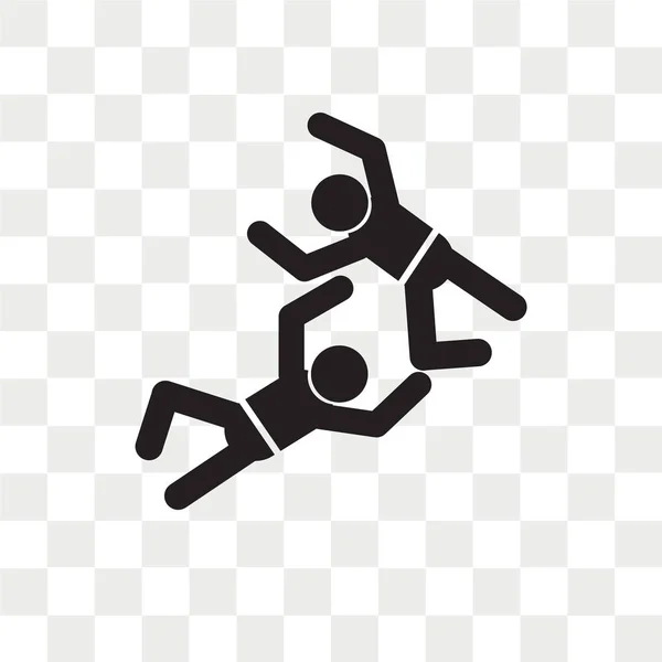 Dos hombres practicando Karate icono vectorial aislado en ba transparente — Vector de stock