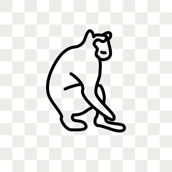Иконка вектора обезьяны изолирована на прозрачном фоне, дизайн логотипа обезьяны — стоковый вектор
