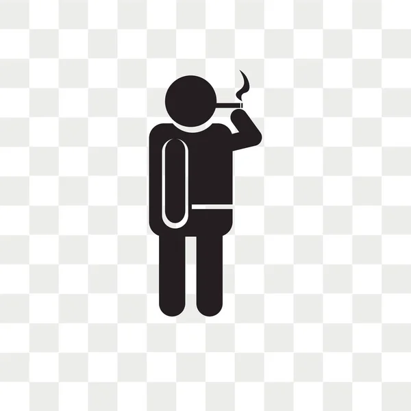 Homem andando e fumando vetor ícone isolado na parte traseira transparente —  Vetores de Stock