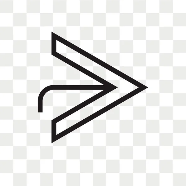 Icona vettoriale freccia destra isolata su sfondo trasparente, Righ — Vettoriale Stock