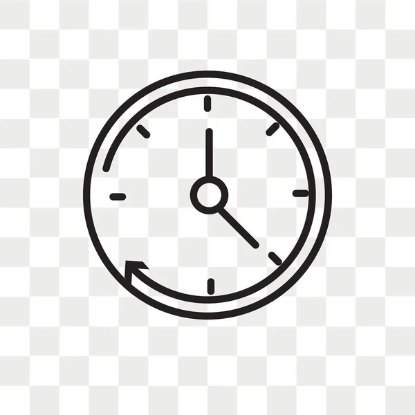 Icona vettoriale dell'orologio isolato su sfondo trasparente, logo dell'orologio — Vettoriale Stock