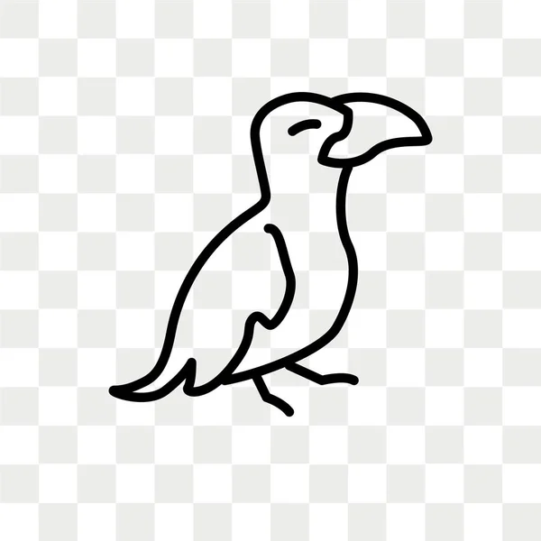 Hornbill vector icon isolated on transparent background, Hornbill logo design — Stock Vector