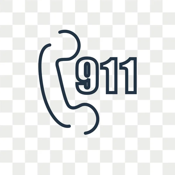 911 vector pictogram geïsoleerd op transparante achtergrond, 911 logo ontwerp — Stockvector