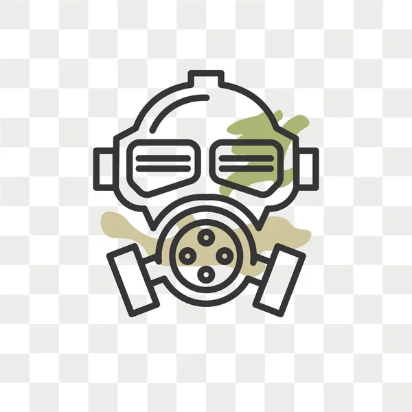 Plynová maska vektorové ikony, samostatný na průhledném pozadí, plyn mas — Stockový vektor