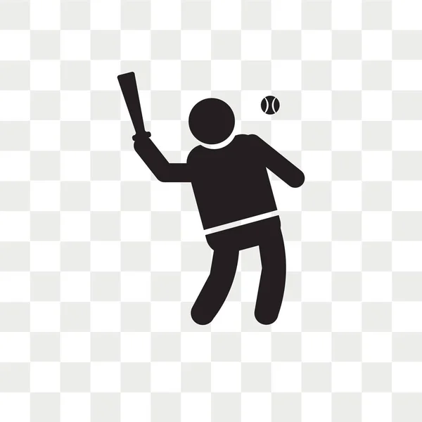 Jugador de béisbol icono vectorial aislado sobre fondo transparente , — Vector de stock