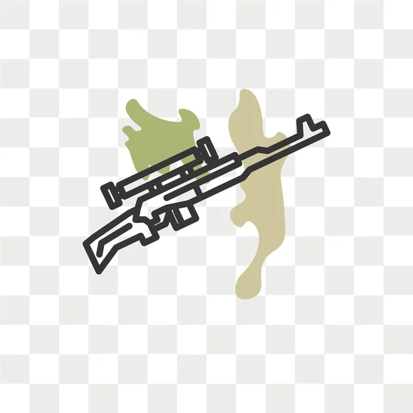 Ícone do vetor do rifle isolado no fundo transparente, logotipo do rifle —  Vetores de Stock