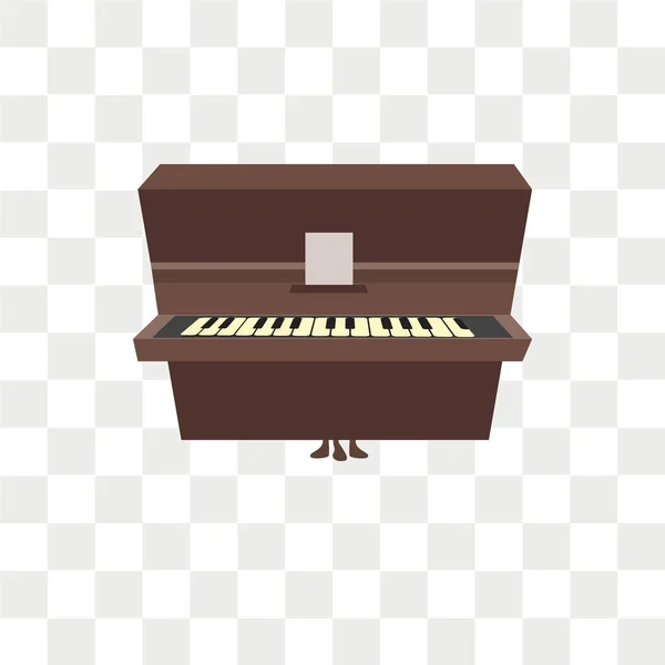 Ícone de vetor de piano isolado em fundo transparente, logotipo de piano — Vetor de Stock