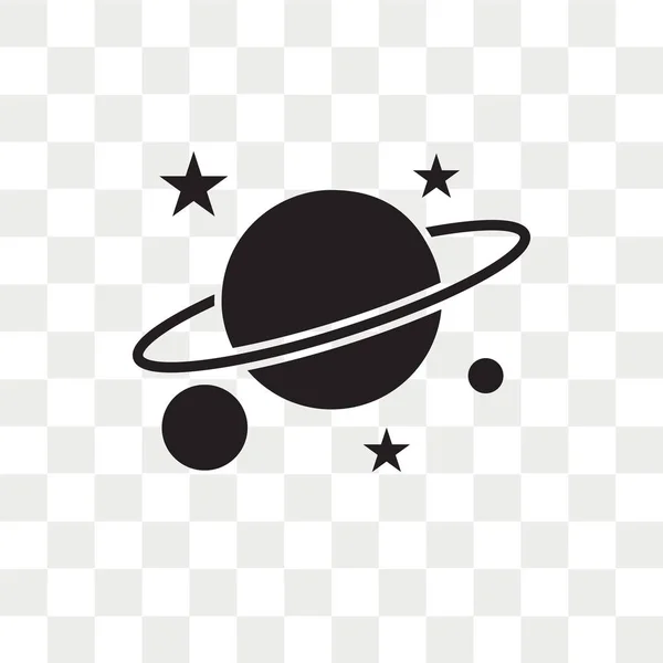 Saydam arka plan üzerinde Pl izole gezegen Satürn vektör simgesi — Stok Vektör