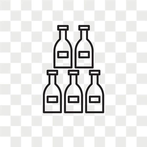 Векторная иконка бутылок на прозрачном фоне, Бутылки — стоковый вектор