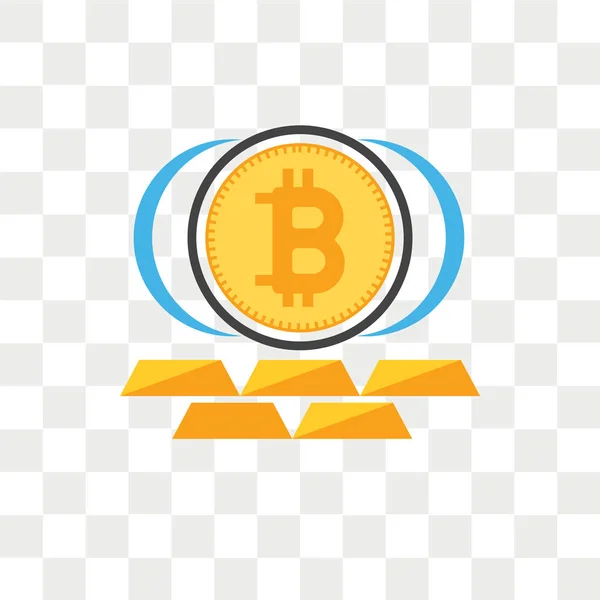 Bitcoin wektor ikona na białym tle na przezroczystym tle, Bitcoin — Wektor stockowy