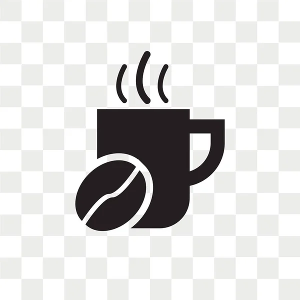 Filiżankę gorącej kawy wektor ikona na białym tle na przezroczystym tle — Wektor stockowy