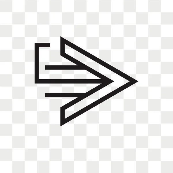 Icona vettoriale freccia destra isolata su sfondo trasparente, Righ — Vettoriale Stock