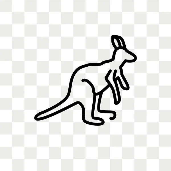 Canguro icono vectorial aislado sobre fondo transparente, diseño del logotipo canguro — Archivo Imágenes Vectoriales