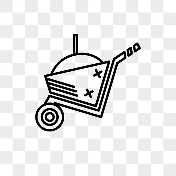 Ícone de vetor de carrinho de mão isolado em fundo transparente, Whee —  Vetores de Stock