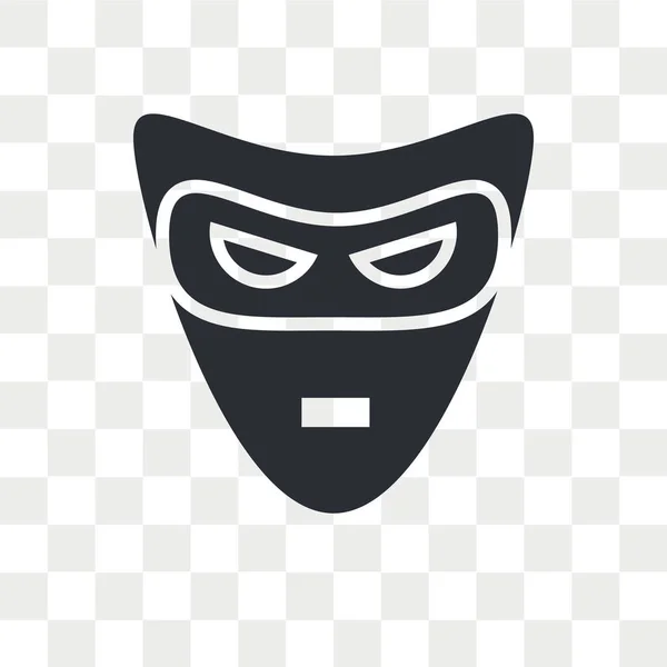 Vector maskikonen isolerad på transparent bakgrund, mask logotyp d — Stock vektor