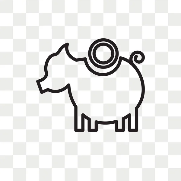 Иконка вектора банка свиньи изолирована на прозрачном фоне, свинка — стоковый вектор