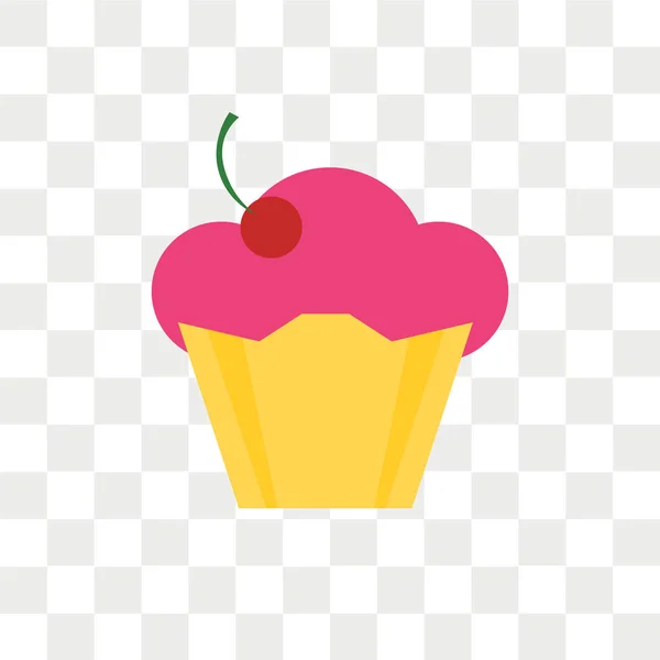 Cupcake vector icon isolated on transparent background, Cupcake — Stock Vector