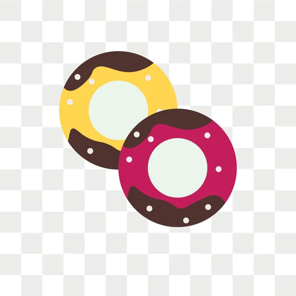 Ikon vektor donat diisolasi pada latar belakang transparan, logo Donut - Stok Vektor