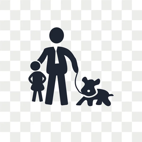 Man Girl and Dog vector icon isolated on transparent background, — Stock Vector