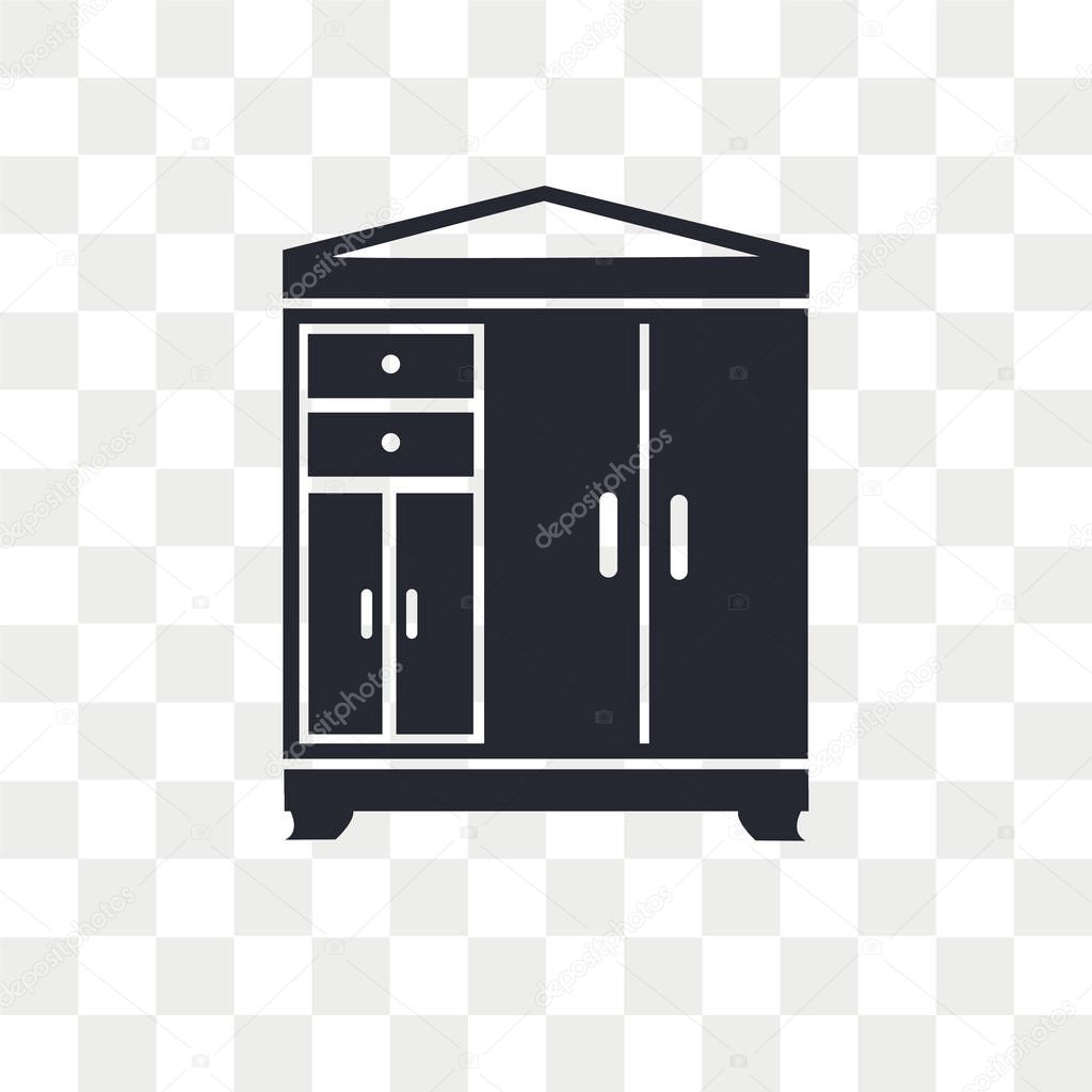 Closet vector icon isolated on transparent background, Closet lo