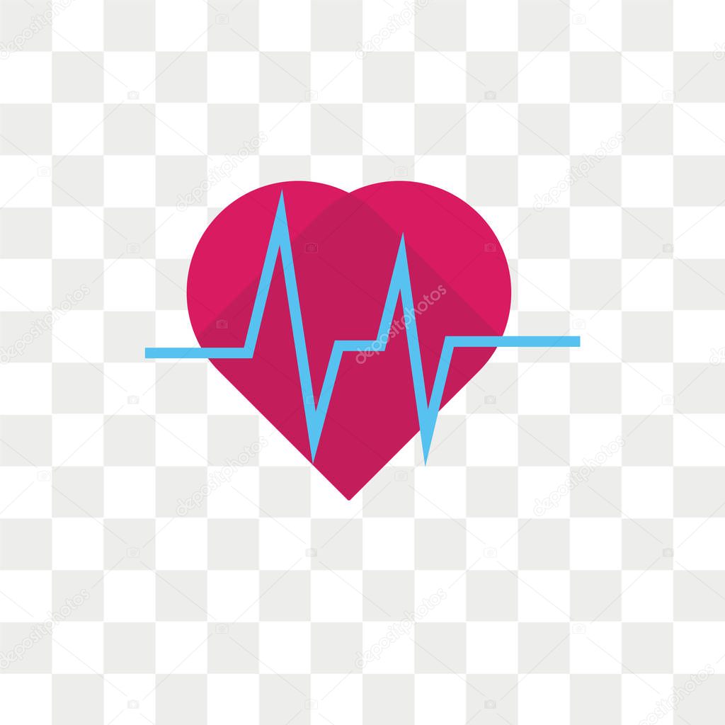 Heart beat vector icon isolated on transparent background, Heart beat logo design