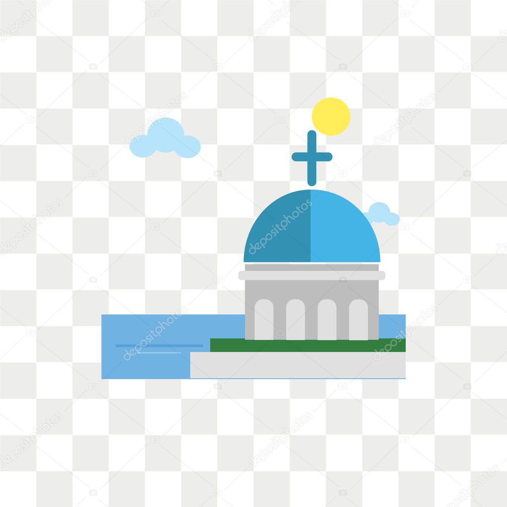 domed church vector icon isolated on transparent background, dom