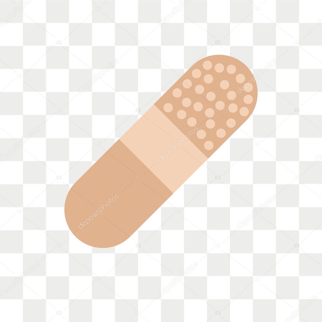 Band aid vector icon isolated on transparent background, Band ai