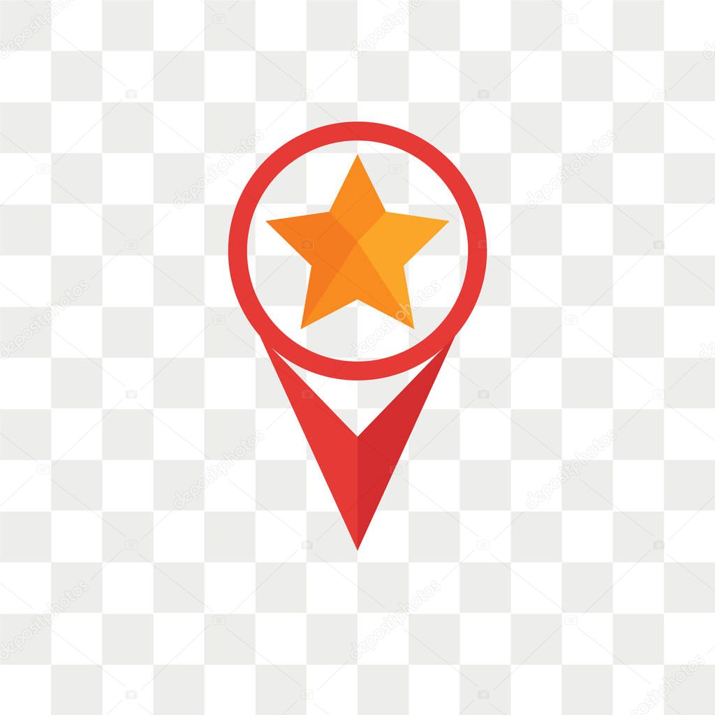 Pin vector icon isolated on transparent background, Pin logo concept