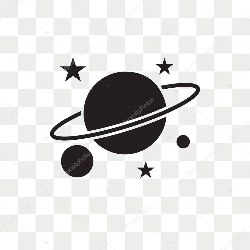 Planet Saturn vector icon isolated on transparent background, Pl