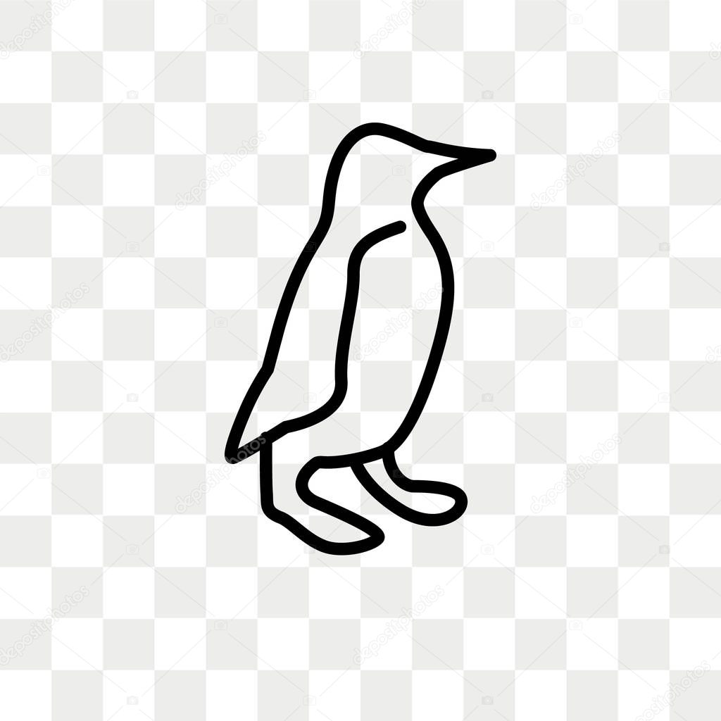 Penguin vector icon isolated on transparent background, Penguin logo concept