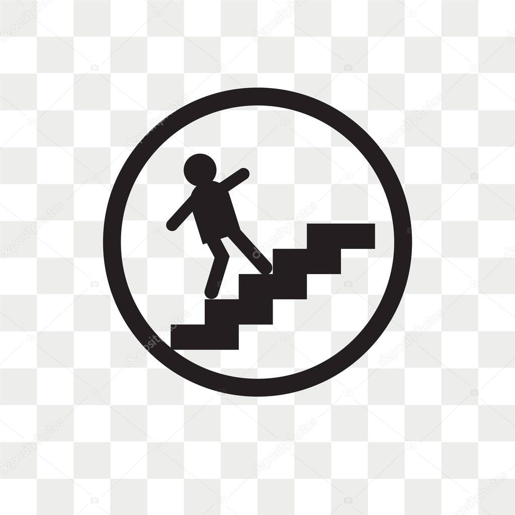 Walking Up Stair vector icon isolated on transparent background,