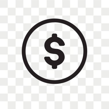 Saydam arka plan üzerinde doları lo izole doları vektör simgesi