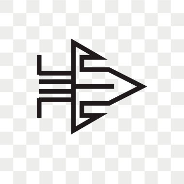 Saydam arka plan üzerinde Righ izole sağ ok vektör simgesi