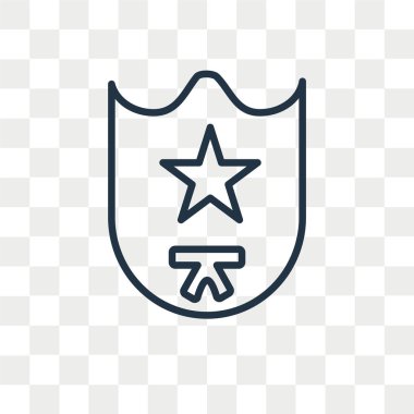 Vektör simgesi üzerinde şeffaf arka plan izole polis rozeti, logo tasarımı polis rozeti