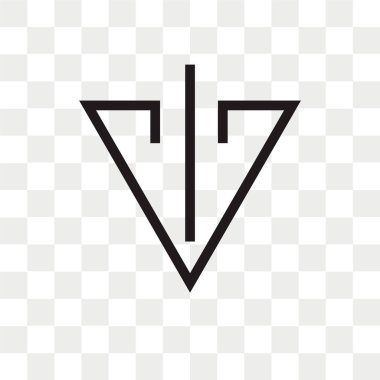 Saydam arka plan üzerinde aşağı izole ok vektör simgesi 