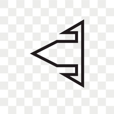 Saydam arka plan üzerinde sol izole sol ok vektör simgesi 