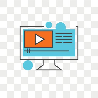 Saydam arka plan üzerinde VI izole video baskı vektör simgesi