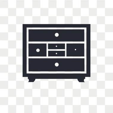 Saydam arka plan üzerinde izole çekmeceli vektör simgesi,