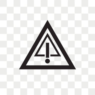 Vektör simgesi üzerinde şeffaf arka plan izole uyarı, uyarı 