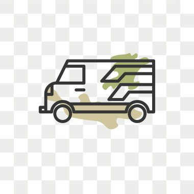 Saydam arka plan üzerinde araç izole araç vektör simgesi 