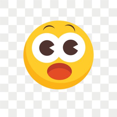 Surprised vektör simgesi üzerinde şeffaf arka plan izole, logo tasarımı şaşırttı