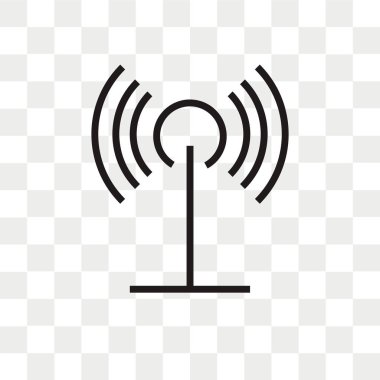 Saydam arka plan üzerinde anten izole anten vektör simgesi 