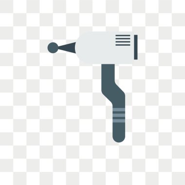 Saydam arka plan üzerinde Den izole diş matkap vektör simgesi