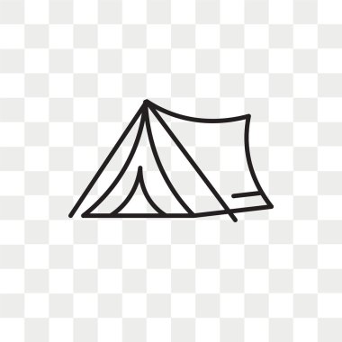 Saydam arka plan üzerinde çadır logosu d izole çadır vektör simgesi